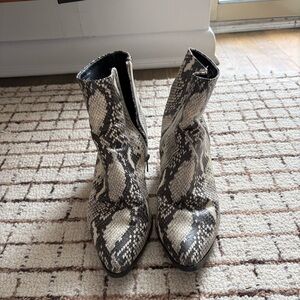 Marc Fisher Snakeskin Ankle Boots - US 9